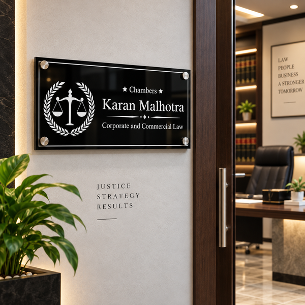 Premium Acrylic Advocate Chambers Name Plate
