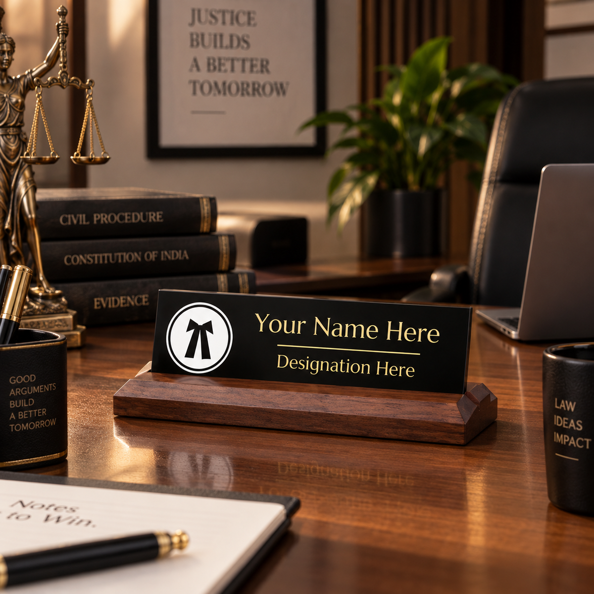 Office Desk Name Plate for Advocates