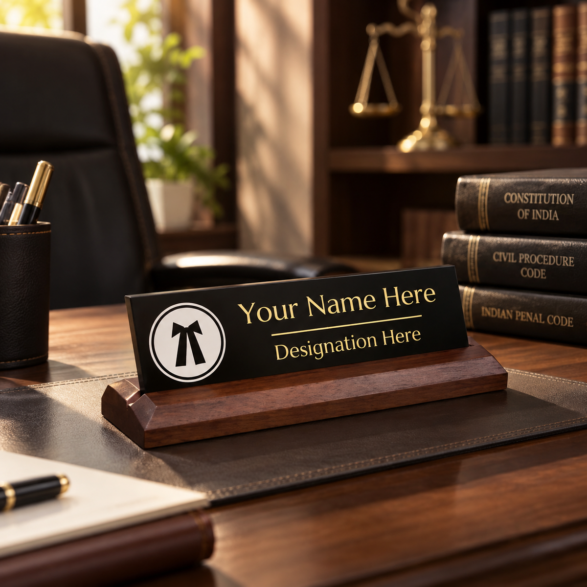 Office Desk Name Plate for Advocates