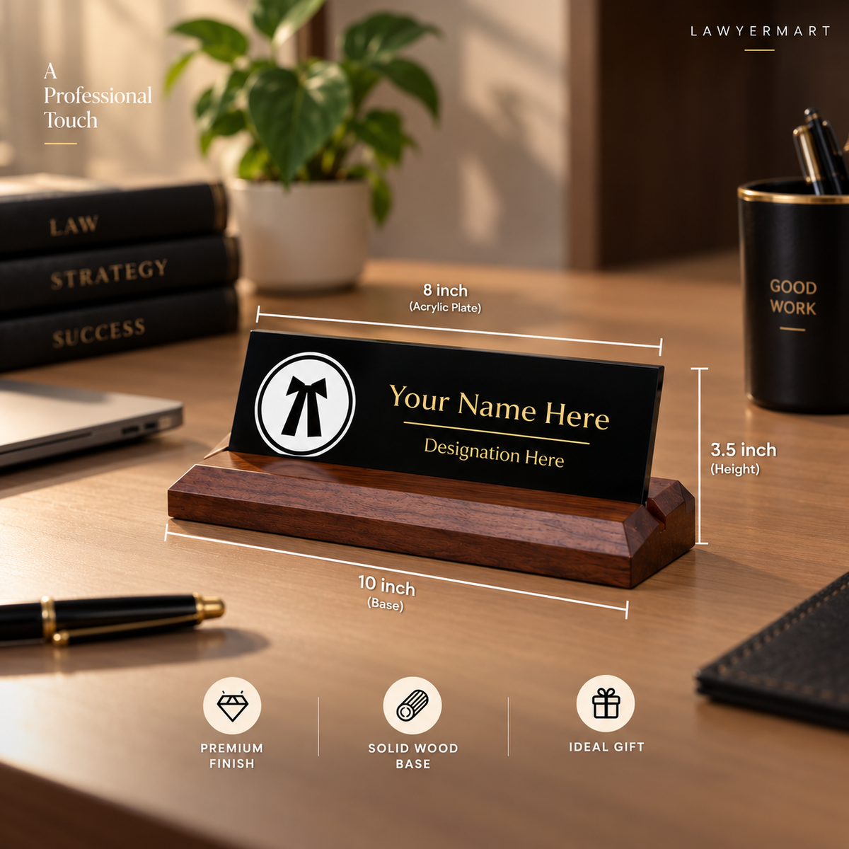 Office Desk Name Plate for Advocates